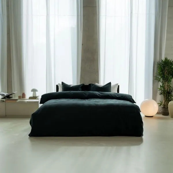 DEKBEDOVERTREK ZWART