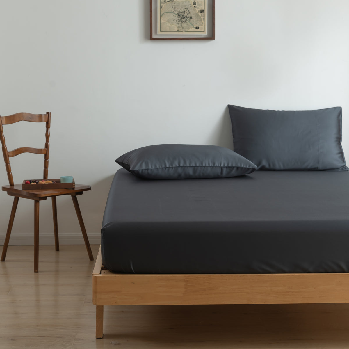 Hoeslaken Bamboe  400TC Space Blue 40cm