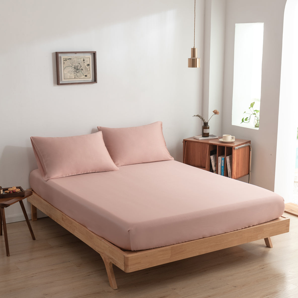 Hoeslaken Bamboe 400TC Cuddle Pink 40cm