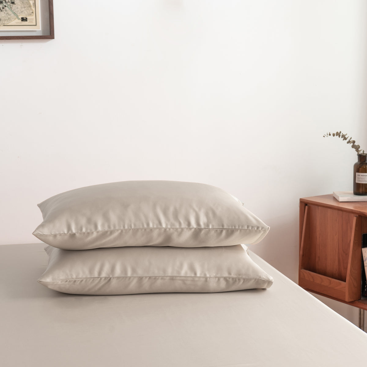 Hoeslaken Bamboe 400TC Taupe 40cm