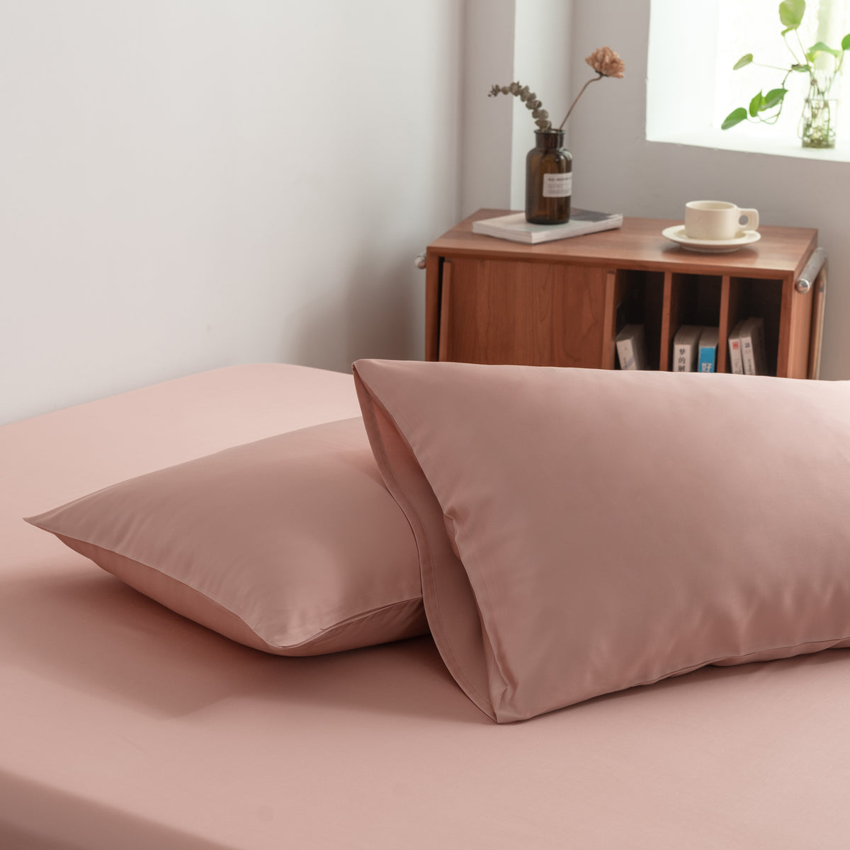 Hoeslaken Bamboe 400TC Cuddle Pink 40cm