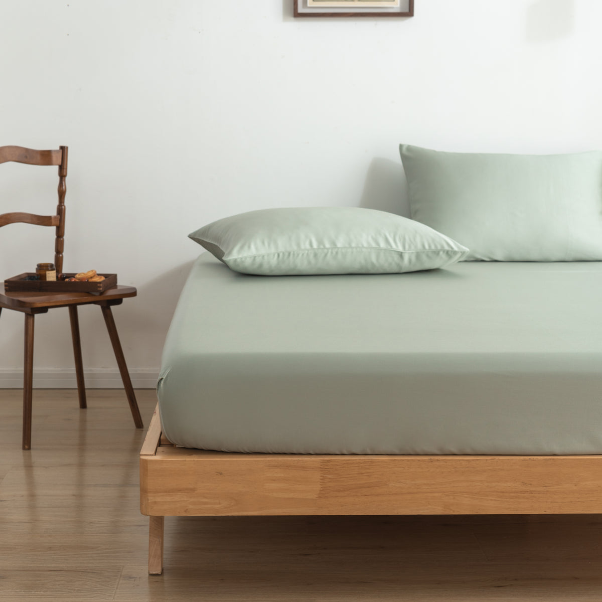 Hoeslaken Bamboe 400TC Sage Green 40cm