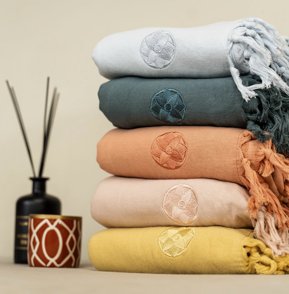 Kayori Home Spa Hammamdoek Katoen Petrol