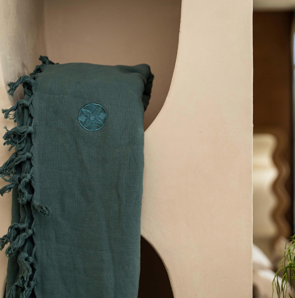 Kayori Home Spa Hammamdoek Katoen Petrol