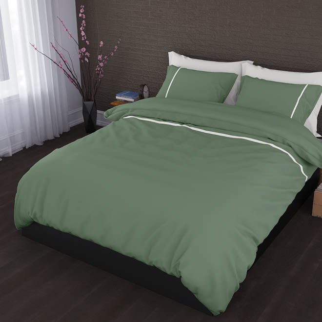Dekbedovertrek Duchesse Flanel Mineral / wit