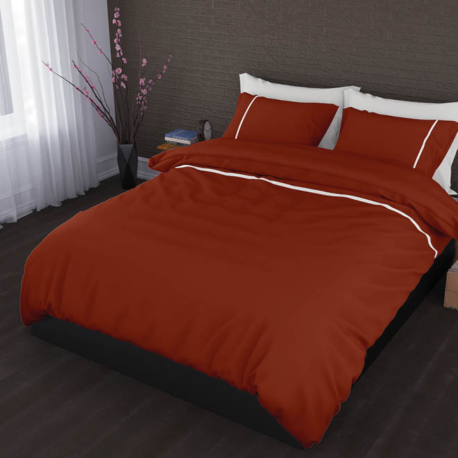 Dekbedovertrek Duchesse Flanel Rooibos / wit