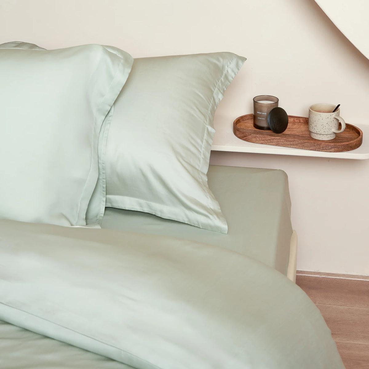 Topper Hoeslaken TENCEL™ Sateen Grijs Groen