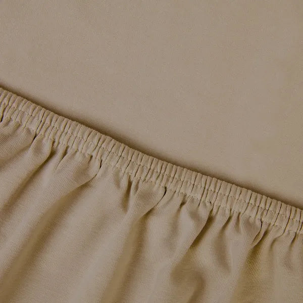 Topper hoeslaken Edo Katoen-Satijn Khaki 12 cm