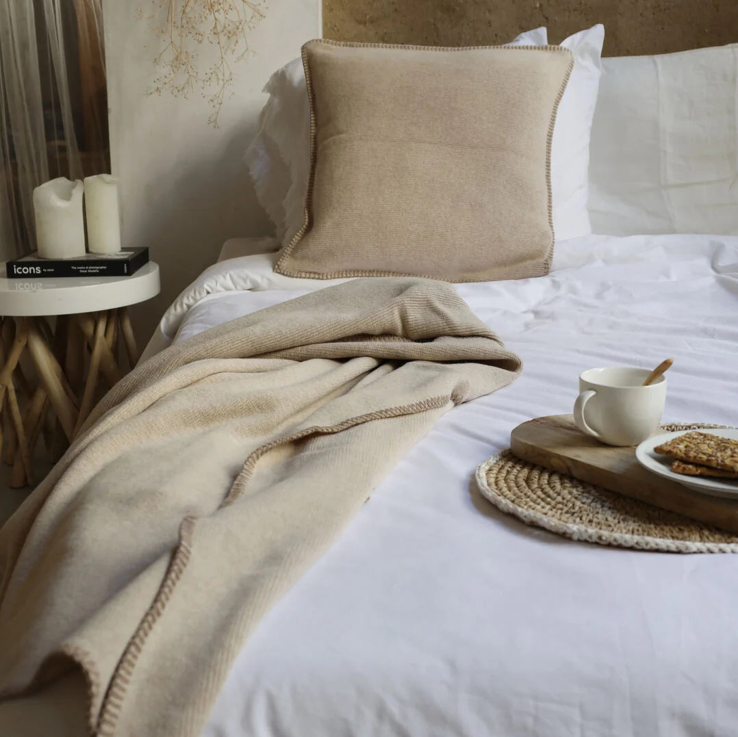 PLAID - Glasgow luxe, zachte wol Beige
