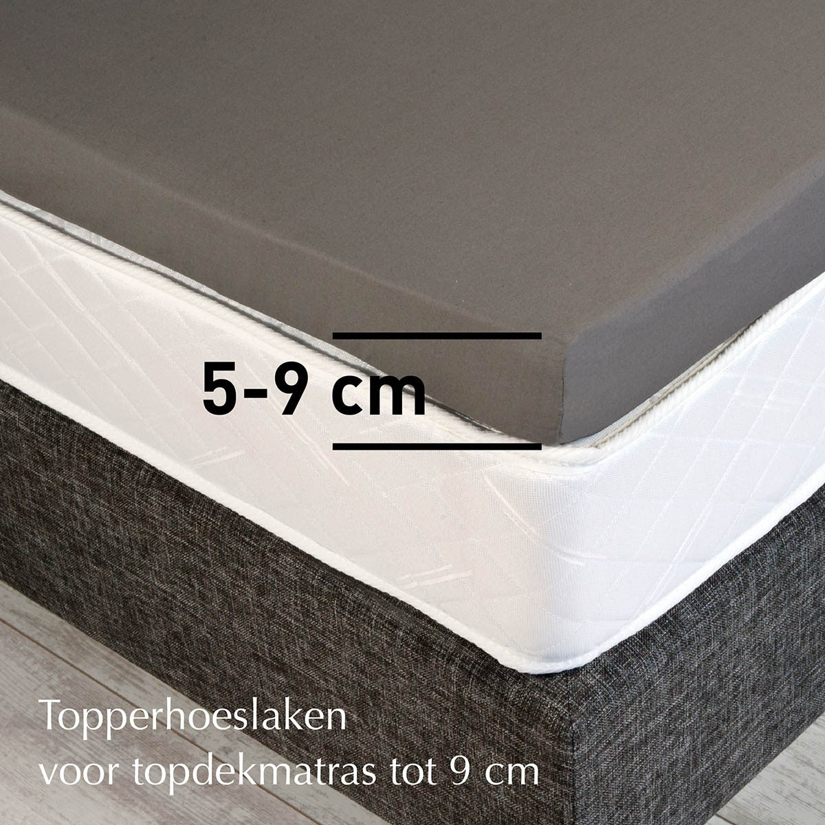 TOPPER HOESLAKEN - Madeira Micromodal Tencel 400TC 5-9 cm Zwart