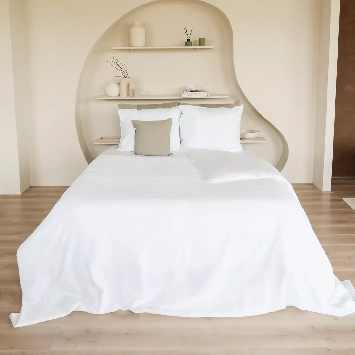 SPREI Liva Katoen Percal 220TC Wit