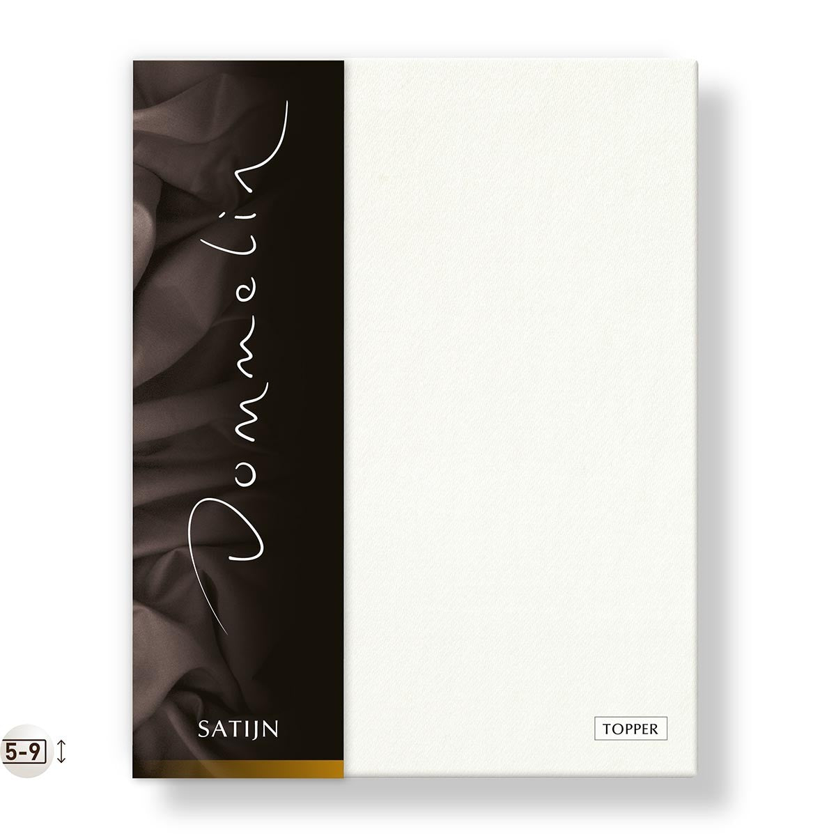 TOPPER HOESLAKEN - Katoen satijn 300TC Ecru 5-9 cm