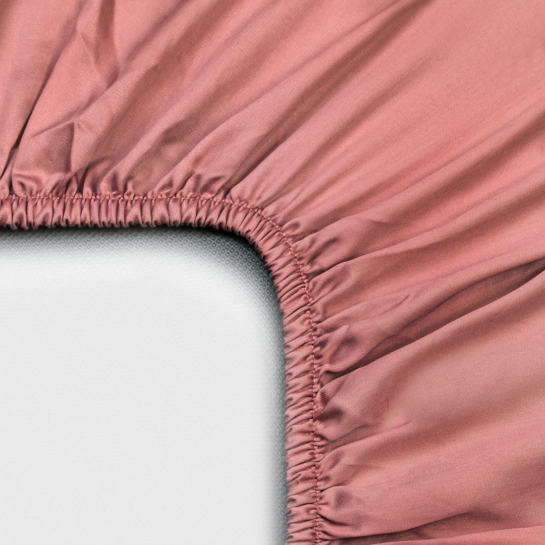 HOESLAKEN - Tencel Terra-roze Hoeslaken COCO & CICI (90 x 200 x 30) terra-roze