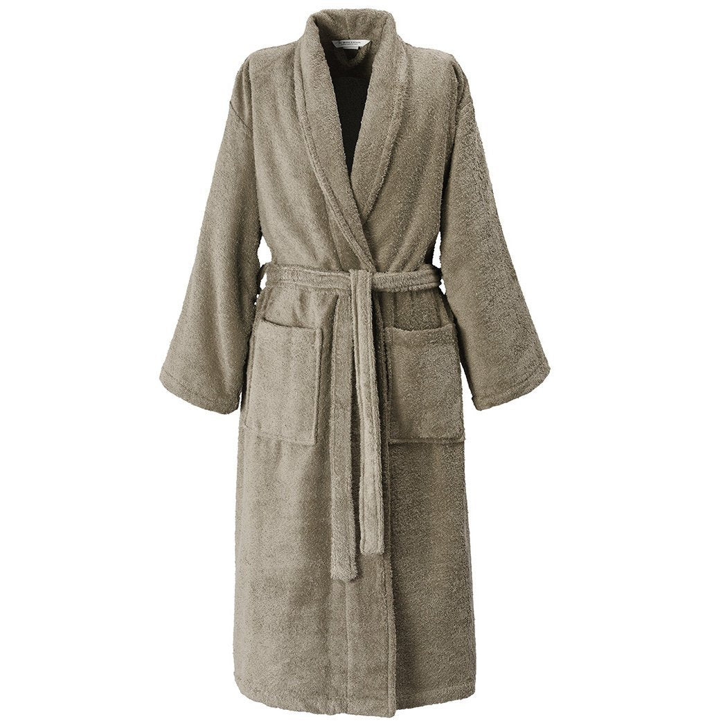 Badjas - Etrusk 100% katoen Taupe Unisex Badjas DE WITTE LIETAER S Taupe