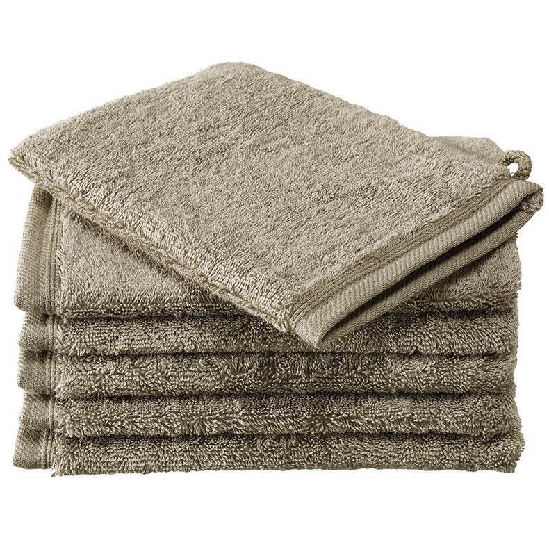 WASHANDJES (6x) - Contessa Taupe 16 x 21cm Washandje DE WITTE LIETAER