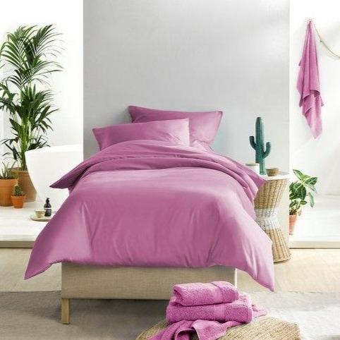 OLIVIA - Katoen Satijn Dekbedovertrek Roze Dekbedovertrek DE WITTE LIETAER