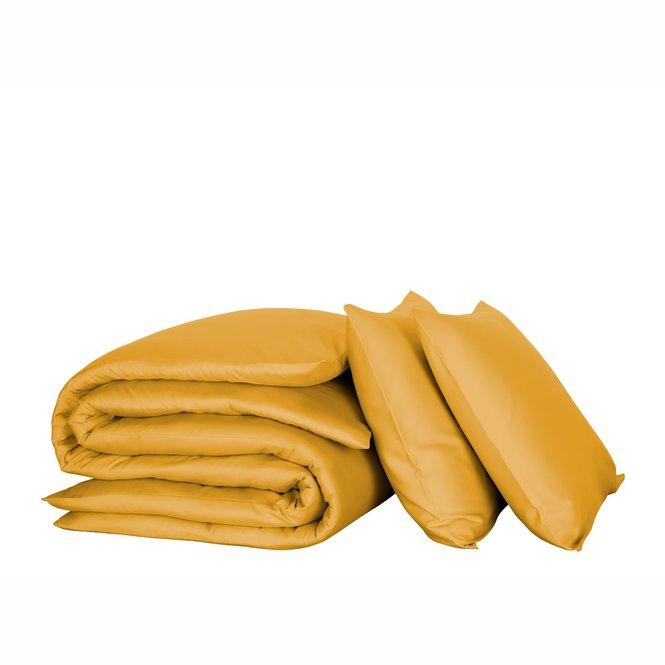 OLIVIA - Katoen Satijn Dekbedovertrek Golden Yellow Dekbedovertrek DE WITTE LIETAER