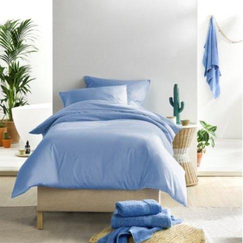 OLIVIA - Katoen Satijn Dekbedovertrek Serenity Blue Dekbedovertrek DE WITTE LIETAER