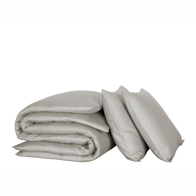 OLIVIA - Katoen Satijn Dekbedovertrek Dove Grijs Dekbedovertrek DE WITTE LIETAER