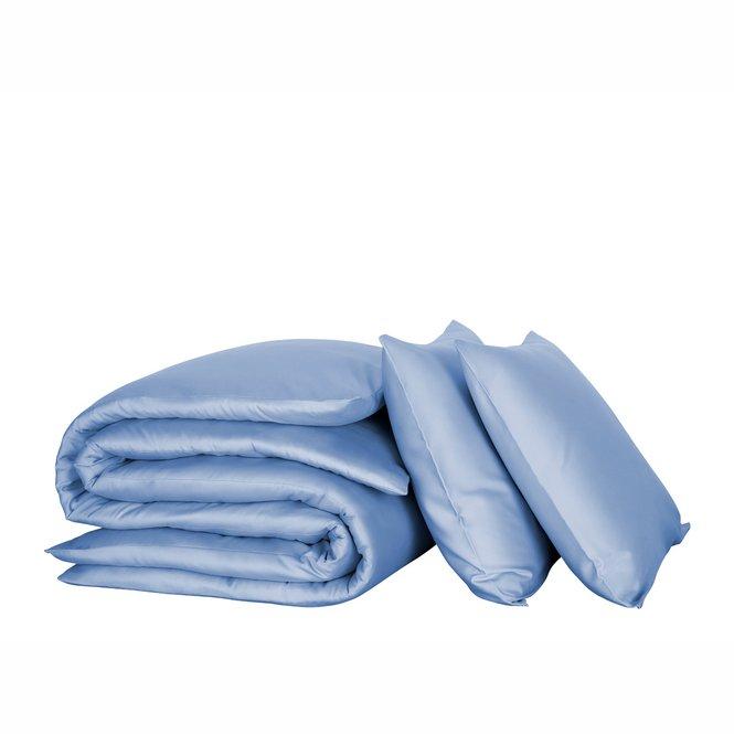 OLIVIA - Katoen Satijn Dekbedovertrek Serenity Blue Dekbedovertrek DE WITTE LIETAER