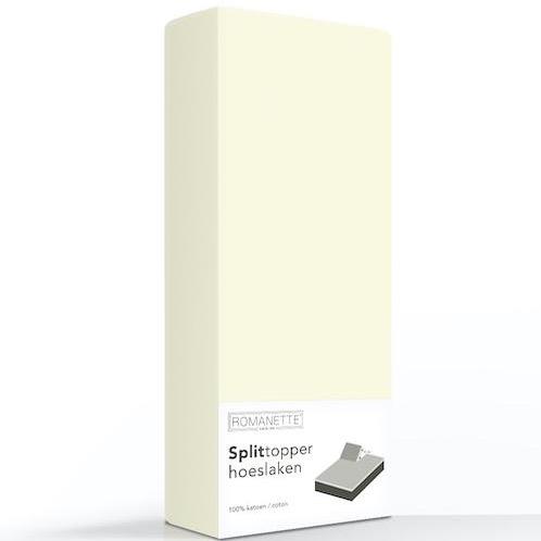 SPLIT-TOPPER Hoeslaken - Katoen Ivoor 12 cm split-topper ROMANETTE 160 x 200 Ivoor