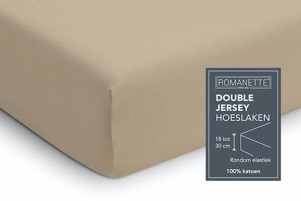 HOESLAKEN - Double Jersey Camel Hoeslaken ROMANETTE 1-persoons camel
