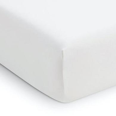 HOESLAKEN - Double Jersey Wit Hoeslaken ROMANETTE 1-persoons wit
