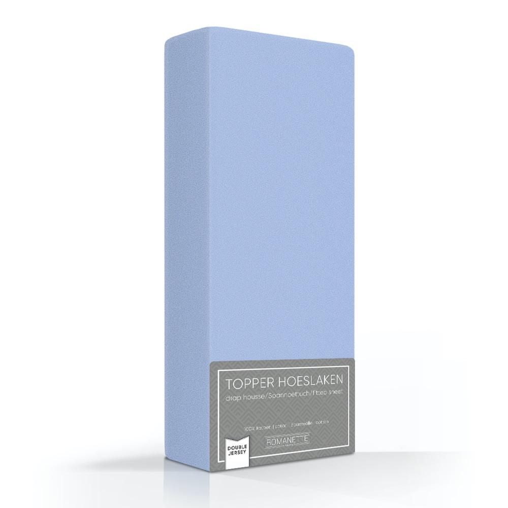 TOPPER Hoeslaken Double Jersey ivoor topper hoeslaken ROMANETTE 80 / 90 / 100 x 200 / 210 / 220 bleu