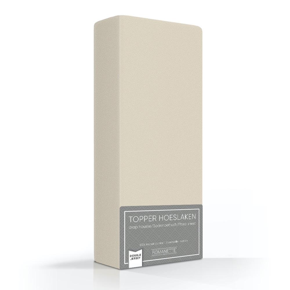 TOPPER Hoeslaken Double Jersey ivoor topper hoeslaken ROMANETTE 80 / 90 / 100 x 200 / 210 / 220 camel