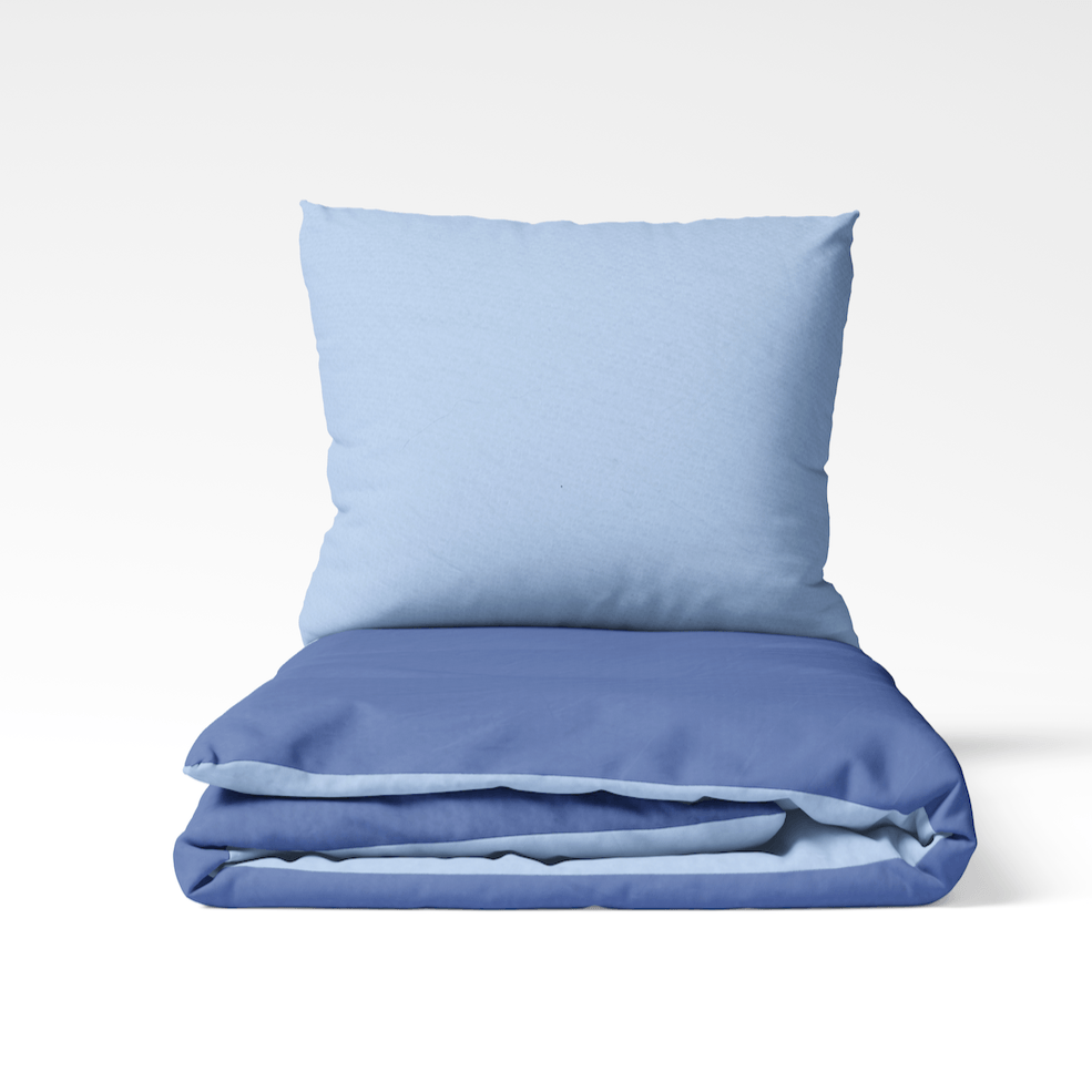 COMTESSE - Flanel dekbedovertrek Jeans/blauw Dekbedovertrek ROMANETTE 140 x 200/220cm + 1 sloop Jeans/Blauw