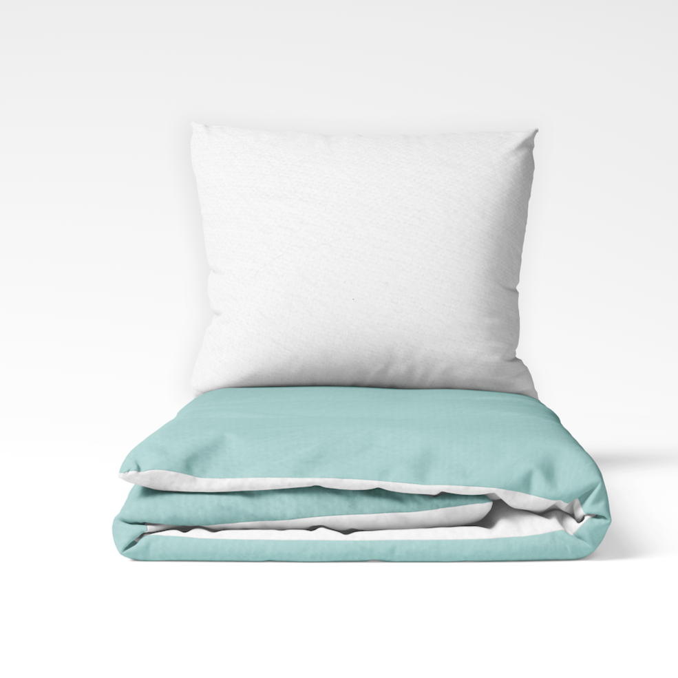 COMTESSE - Flanel dekbedovertrek Misty-Groen/wit Dekbedovertrek ROMANETTE 140 x 200/220cm + 1 sloop Misty-Groen/Wit