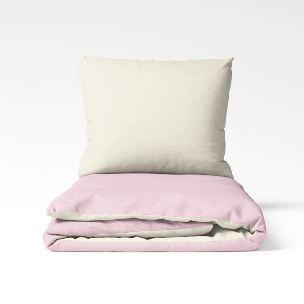 COMTESSE - Flanel dekbedovertrek Roze/Ivoor ROMANETTE 140 x 200/220cm + 1 sloop Roze/Ivoor
