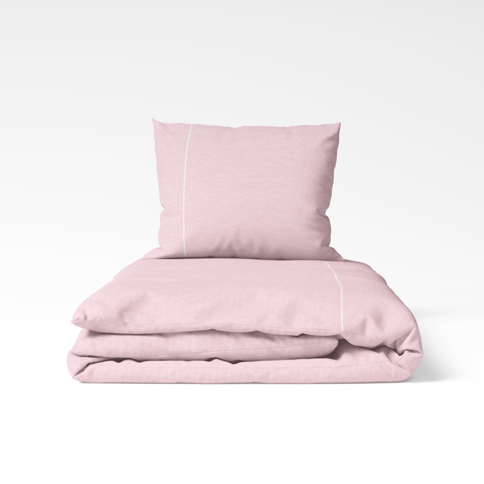 DUCHESSE - Flanel dekbedovertrek Roze/wit Dekbedovertrek ROMANETTE 140x200/220 + 1 sloop Roze/wit
