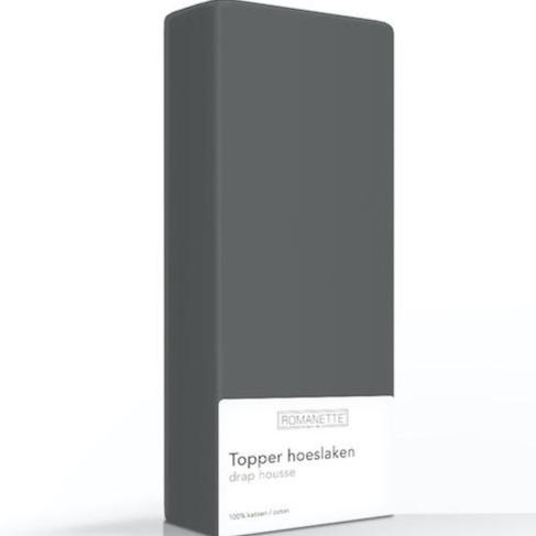 TOPPER Hoeslaken - Egyptisch Katoen Antra topper hoeslaken ROMANETTE 70 x 200 cm antraciet