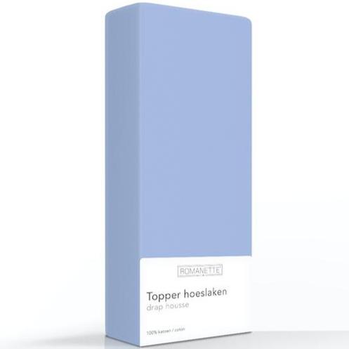 TOPPER Hoeslaken - Egyptisch Katoen Blauw topper hoeslaken ROMANETTE 70 x 200 cm bleu