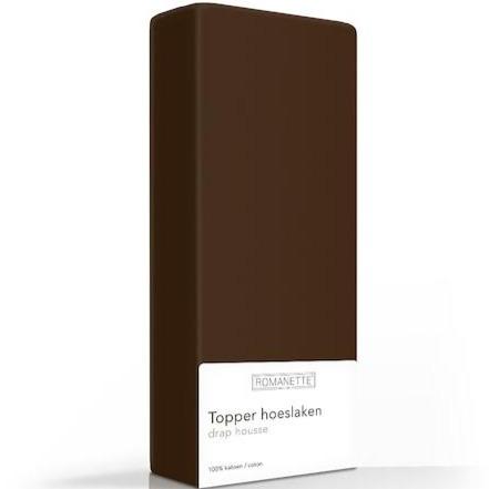 TOPPER Hoeslaken - Egyptisch Katoen Bruin topper hoeslaken ROMANETTE 70 x 200 cm bruin