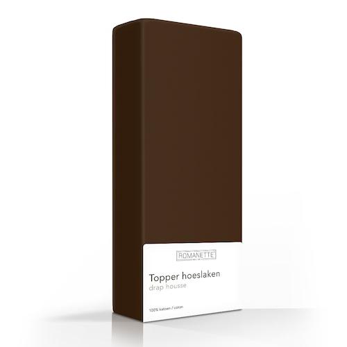 TOPPER Hoeslaken - Egyptisch Katoen Antra topper hoeslaken ROMANETTE 70 x 200 cm bruin