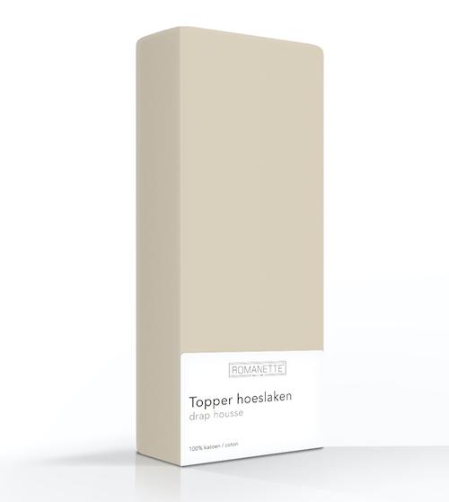 TOPPER Hoeslaken - Egyptisch Katoen Taupe topper hoeslaken ROMANETTE 70 x 200 cm camel