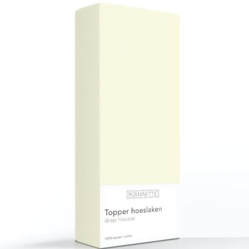 TOPPER Hoeslaken - Egyptisch Katoen Camel topper hoeslaken ROMANETTE 70 x 200 cm ivoor