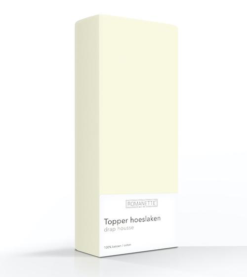 TOPPER Hoeslaken - Egyptisch Katoen Taupe topper hoeslaken ROMANETTE 70 x 200 cm ivoor