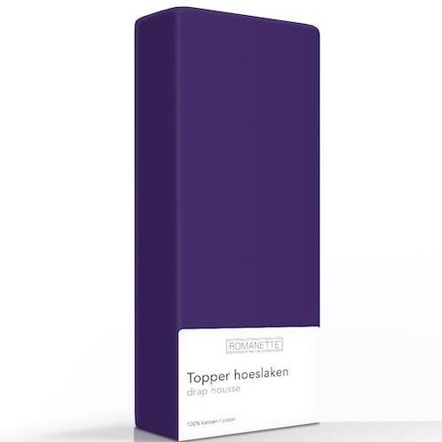 TOPPER Hoeslaken - Egyptisch Katoen Paars topper hoeslaken ROMANETTE 80 x 200 cm paars