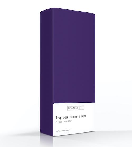 TOPPER Hoeslaken - Egyptisch Katoen Bruin topper hoeslaken ROMANETTE 80 x 200 cm paars