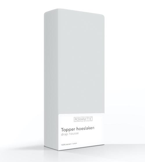 TOPPER Hoeslaken - Egyptisch Katoen Taupe topper hoeslaken ROMANETTE 70 x 200 cm zilver