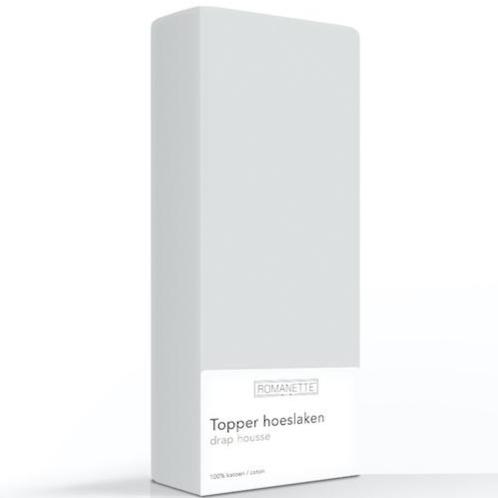 TOPPER Hoeslaken - Egyptisch Katoen Zilver topper hoeslaken ROMANETTE 70 x 200 cm zilver