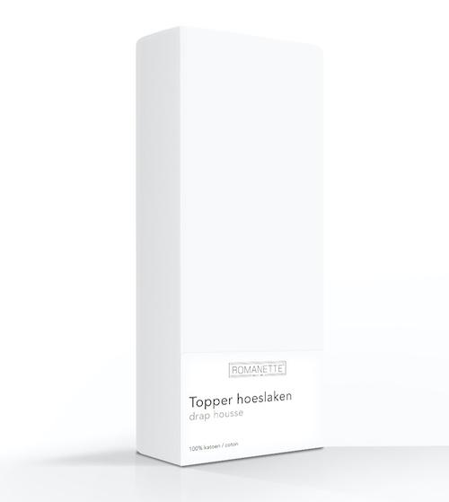TOPPER Hoeslaken - Egyptisch Katoen Antra topper hoeslaken ROMANETTE 70 x 200 cm wit