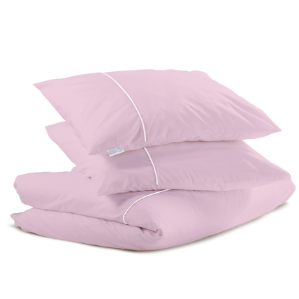 DIVINA - Egyptisch Katoen dekbedovertrek Dekbedovertrek CASCINA COLORINI 140 x 200/220 cm + 1 sloop roze-wit-streep