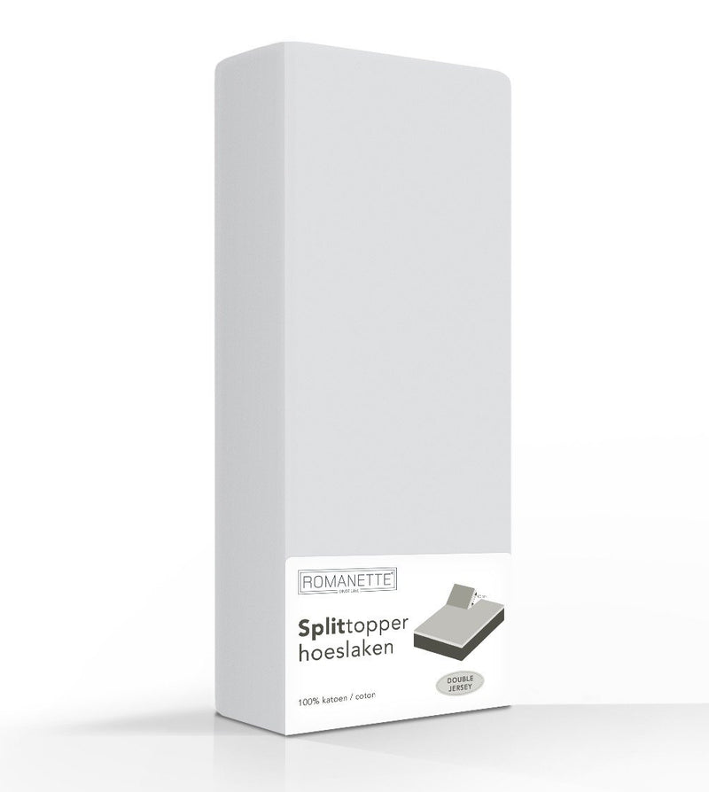 SPLIT-TOPPER Hoeslaken - Double Jersey Zilvergrijs split-topper ROMANETTE