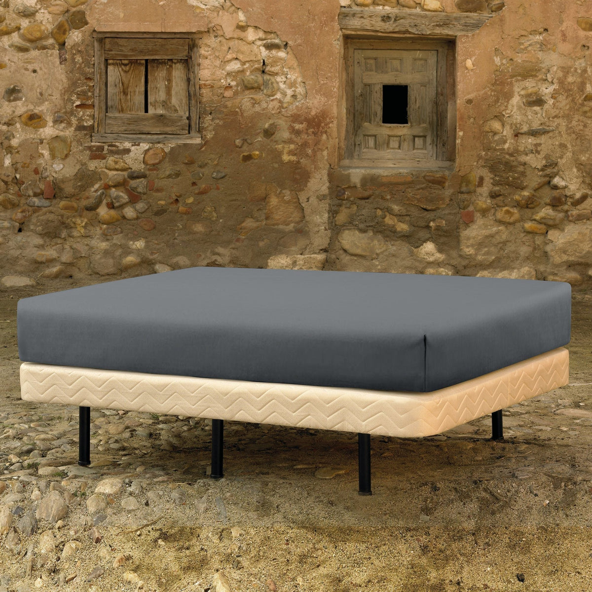 HOESLAKEN - Egyptisch katoen Antra 45 cm Hoeslaken CASCINA COLORINI 80/90 x 200 Antraciet