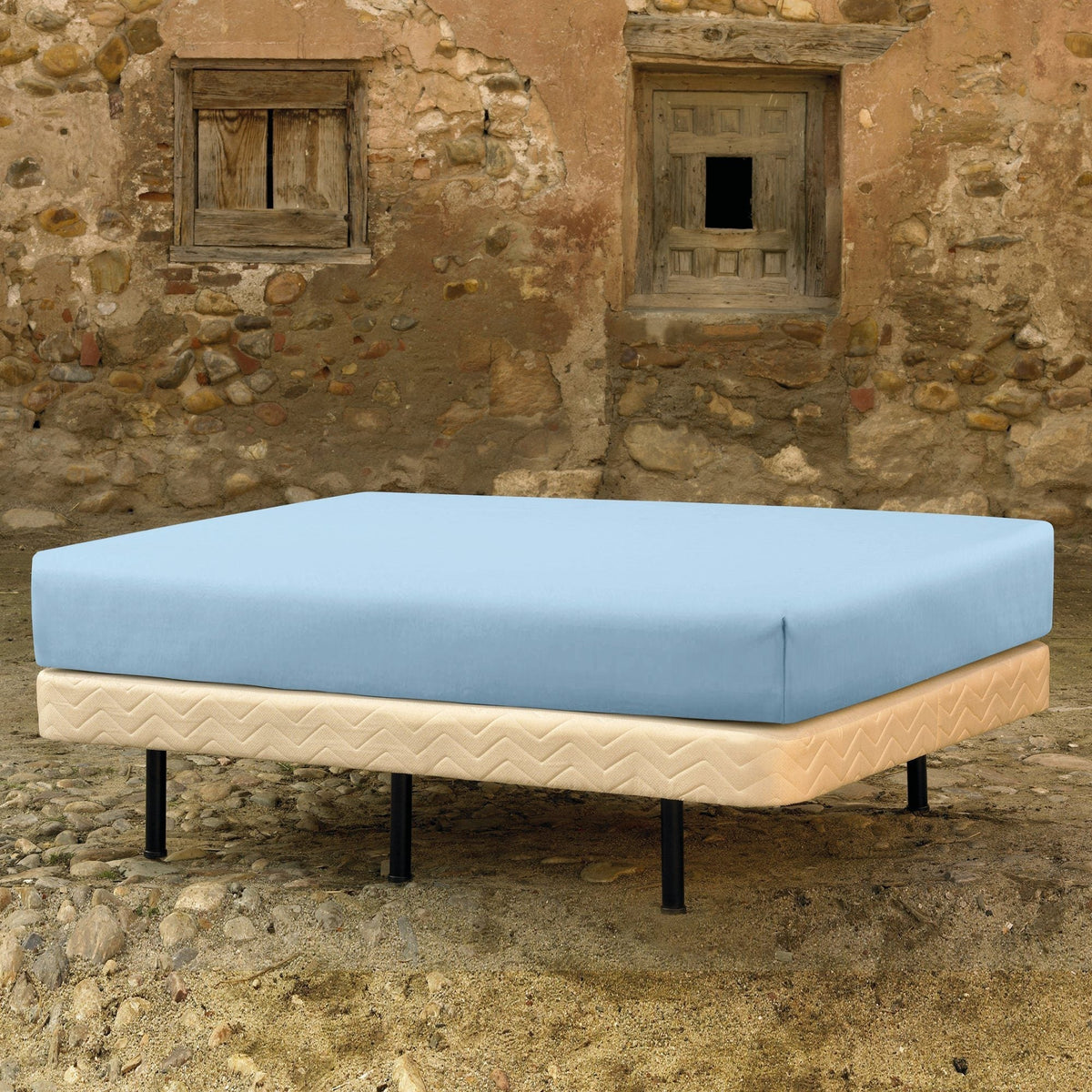 HOESLAKEN - Egyptisch katoen Blauw 45 cm Hoeslaken CASCINA COLORINI 80/90 x 200