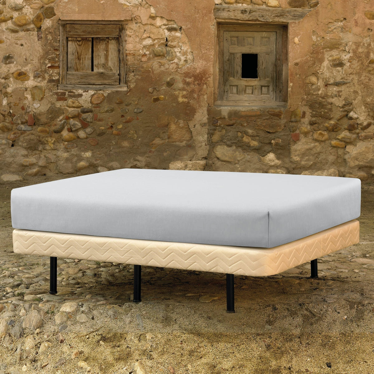 HOESLAKEN - Egyptisch katoen Zilver 45 cm Hoeslaken CASCINA COLORINI 80/90 x 200 Zilver